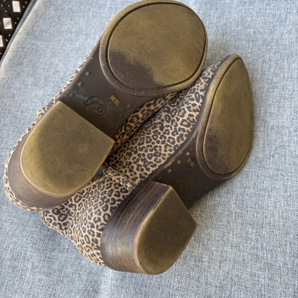 Lucky Brand BALEY 2 Women Size 8M Leopard Leather Boots Ankle Bootie - Picture 6 of 12